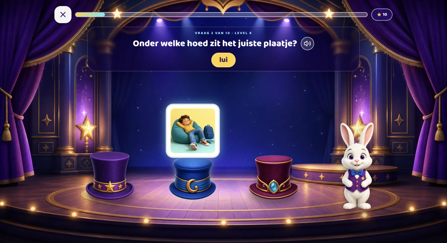 De Toverhoeden waarin een kind het juiste plaatje bij een woord zoekt